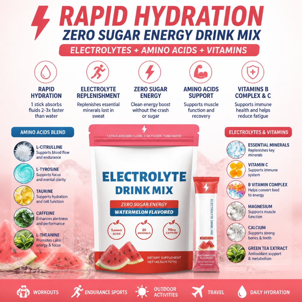 전해질 파우더, 무설탕, 빠른 수분 보충, 아미노산 및 - Electrolyte Powder Pack 리뷰 및 가격