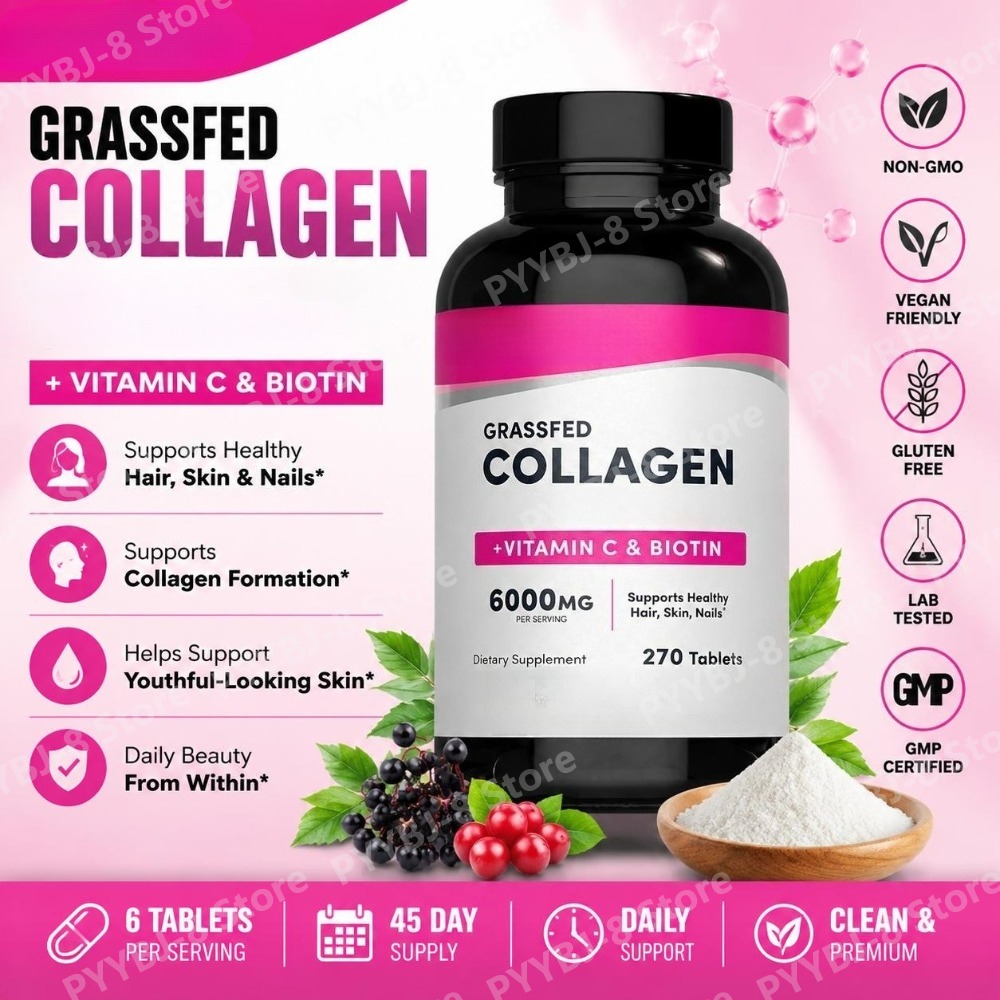 콜라겐 정제 6000mg 비타민 C와 비오틴 함유, 모 - Collagen Peptide Powder 리뷰 및 가격